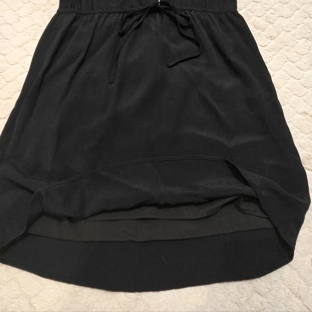 LOFT Black and White Trim Collared Long Sleeve Dress, Size Medium